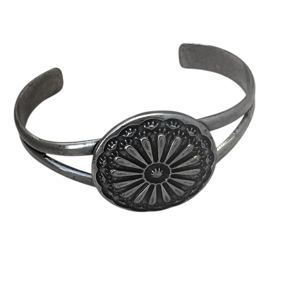 3/$30 Silver Cuff Bracelet with Floral Design